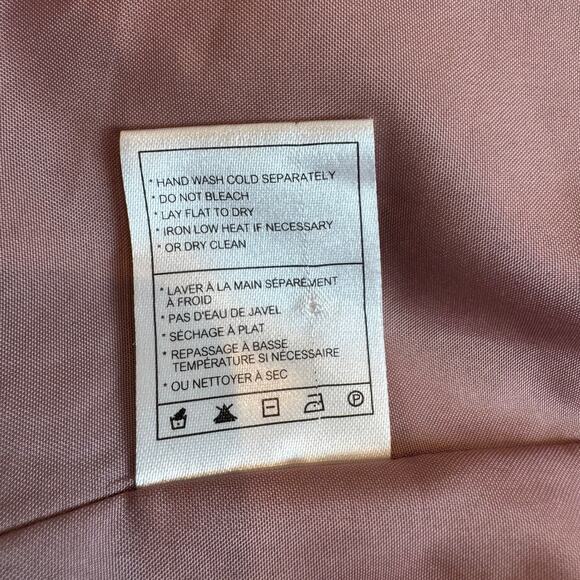 BB Dakota Mock Neck Pink Lace Sheer Romantic Blouse XS - Picture 7 of 7